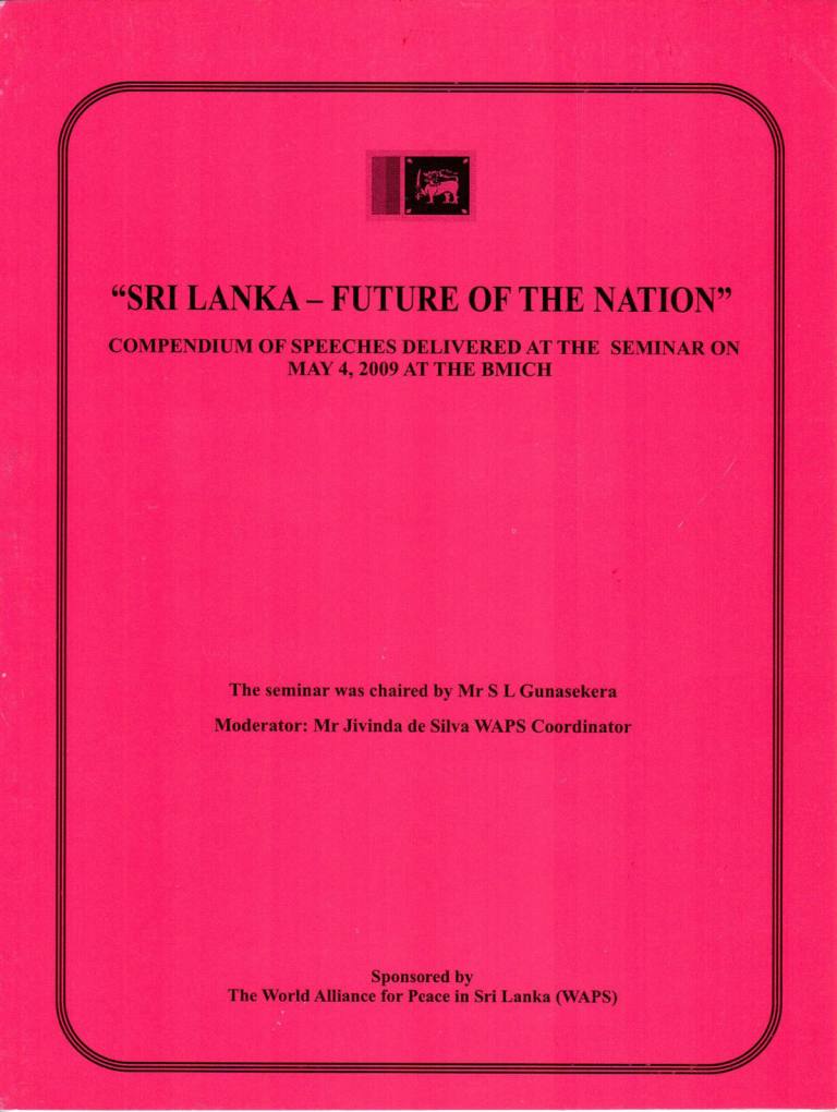 Sri Lanka – Future of the Nation
