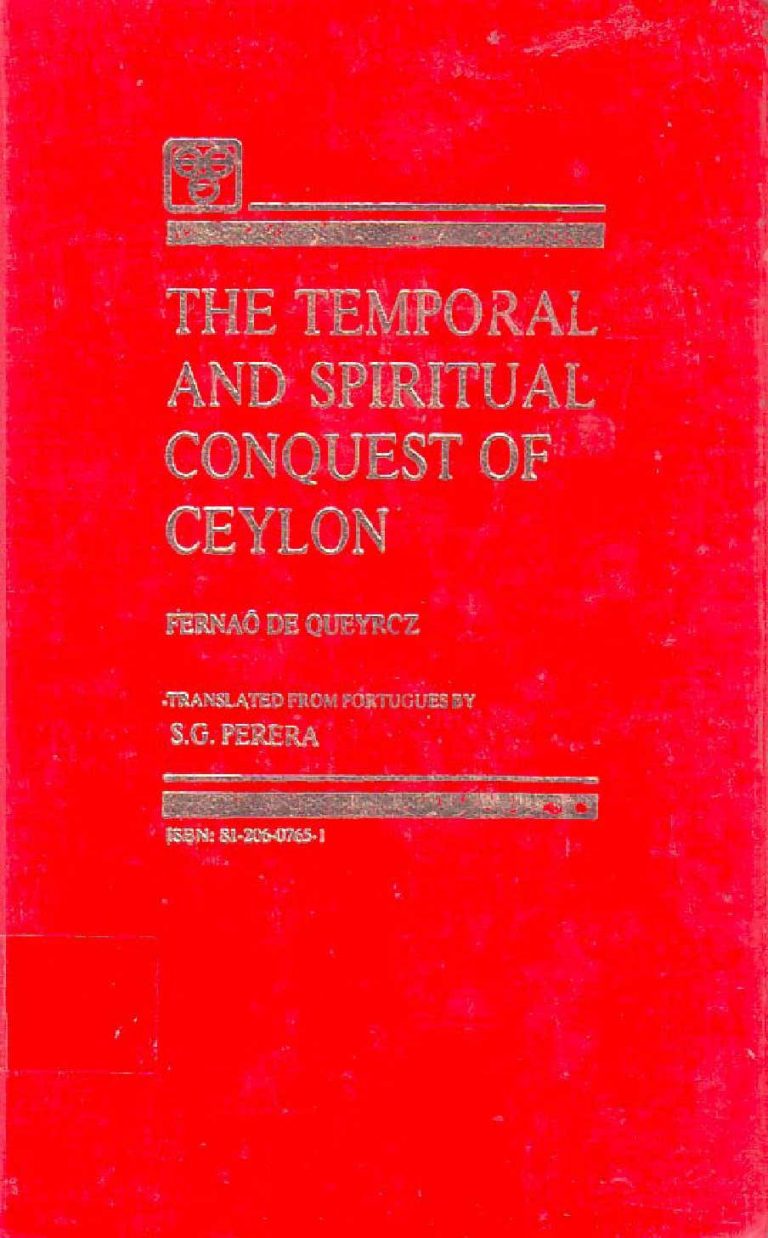The Temporal and Spiritual Conquest of Ceylon