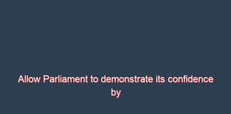 Allow Parliament to demonstrate its confidence by voting immediately when reconvened, says EU