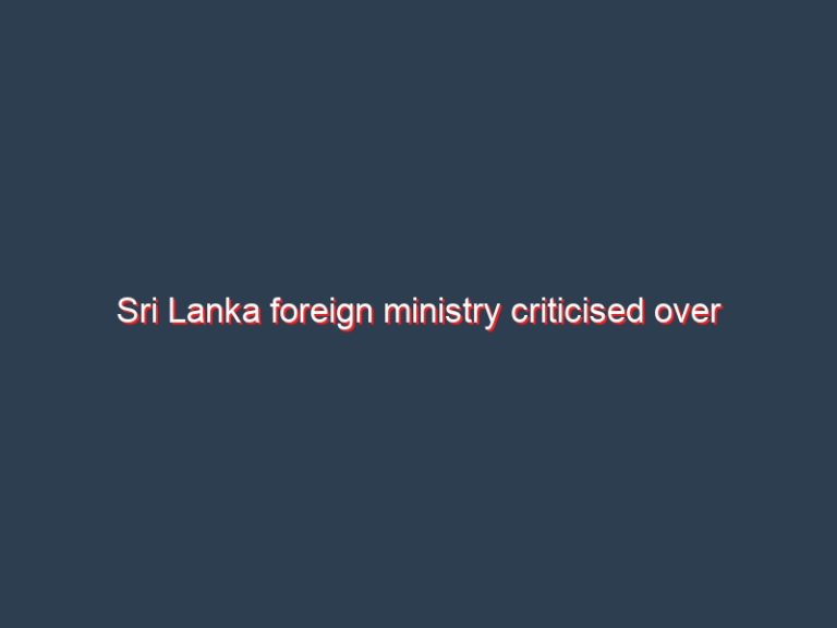 Sri Lanka foreign ministry criticised over statement against activist