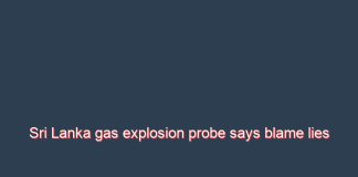 Sri Lanka gas explosion probe says blame lies largely with faulty accessories