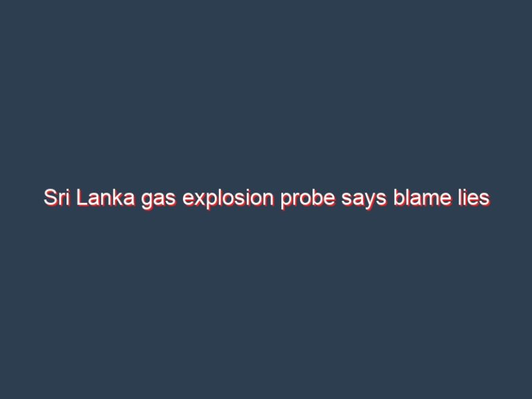 Sri Lanka gas explosion probe says blame lies largely with faulty accessories