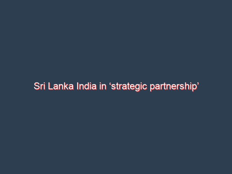 Sri Lanka India in ‘strategic partnership’ says FM amid emergency financing