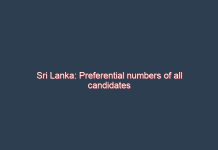 Sri Lanka: Preferential numbers of all candidates gazetted; (Gazette attached)