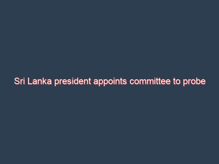 Sri Lanka president appoints committee to probe gas explosions