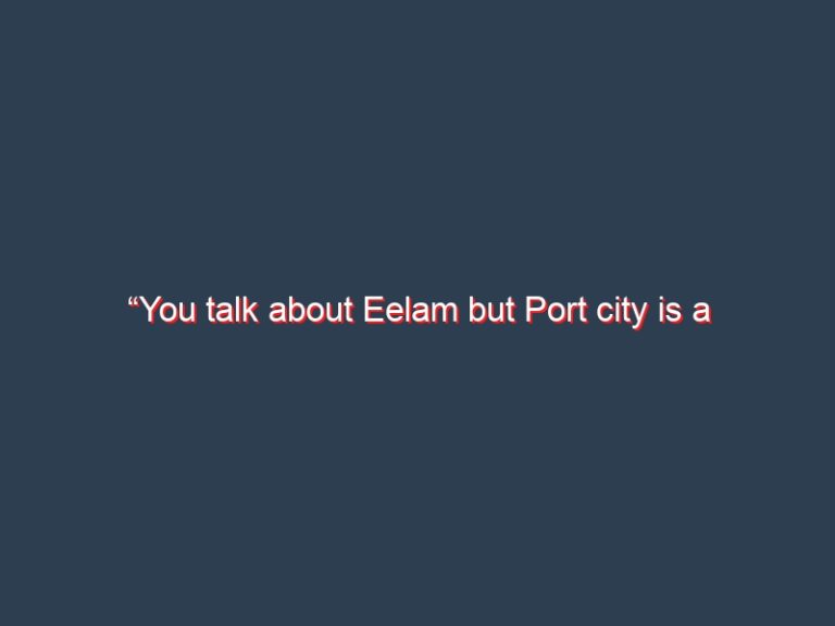“You talk about Eelam but Port city is a “Cheelam” where you don’t have jurisdictions over that territory” – M.A. Sumanthiran (MP)