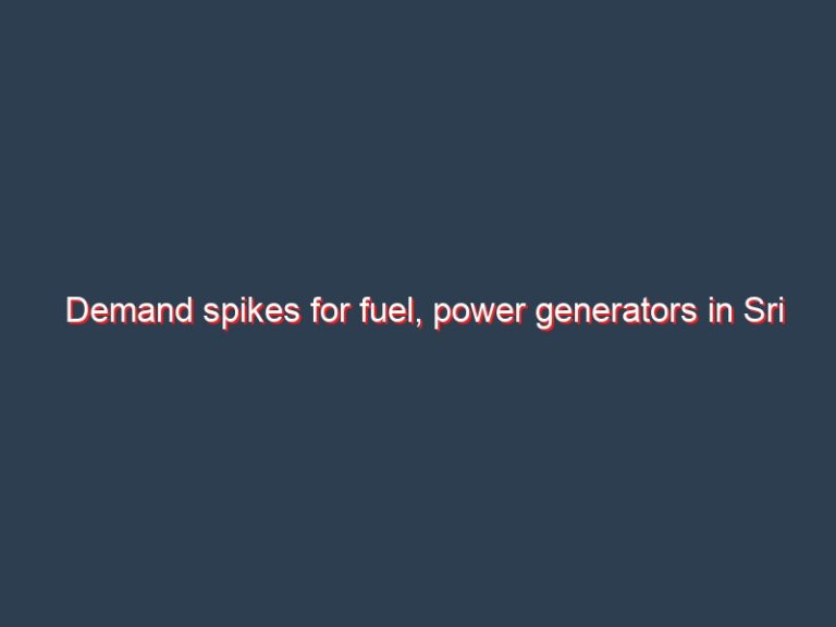 Demand spikes for fuel, power generators in Sri Lanka amid power crisis and forex shortages