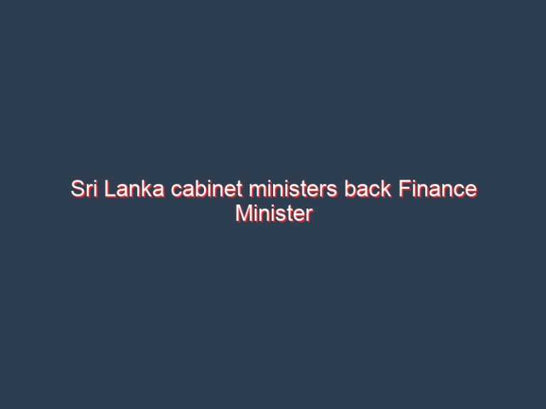 Sri Lanka cabinet ministers back Finance Minister to seek IMF support