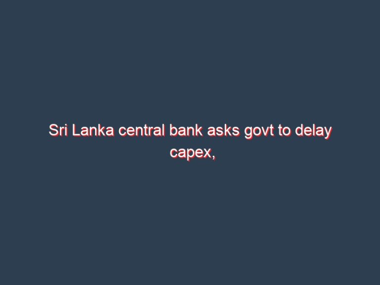 Sri Lanka central bank asks govt to delay capex, raise taxes, sell assets to slow forex crisis