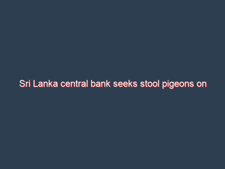 Sri Lanka central bank seeks stool pigeons on grey market as forex crisis worsens