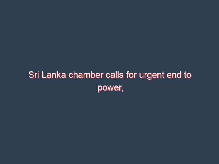 Sri Lanka chamber calls for urgent end to power, forex crisis, calls for IMF program