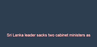 Sri Lanka leader sacks two cabinet ministers as economic crisis bites