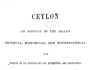 Ceylon – An Account of the Island