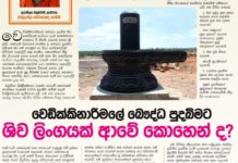 වෙඩික්කිනාරිමලේ බෞද්ධ පුදබිමට ශිව ලිංගයක් ආවේ කොහෙන්ද..